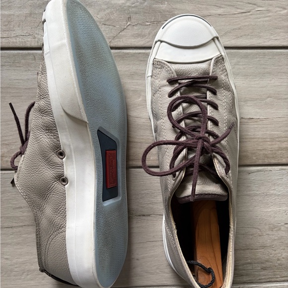Converse Jack Purcell Ox in Taupe and White - Picture 6 of 6